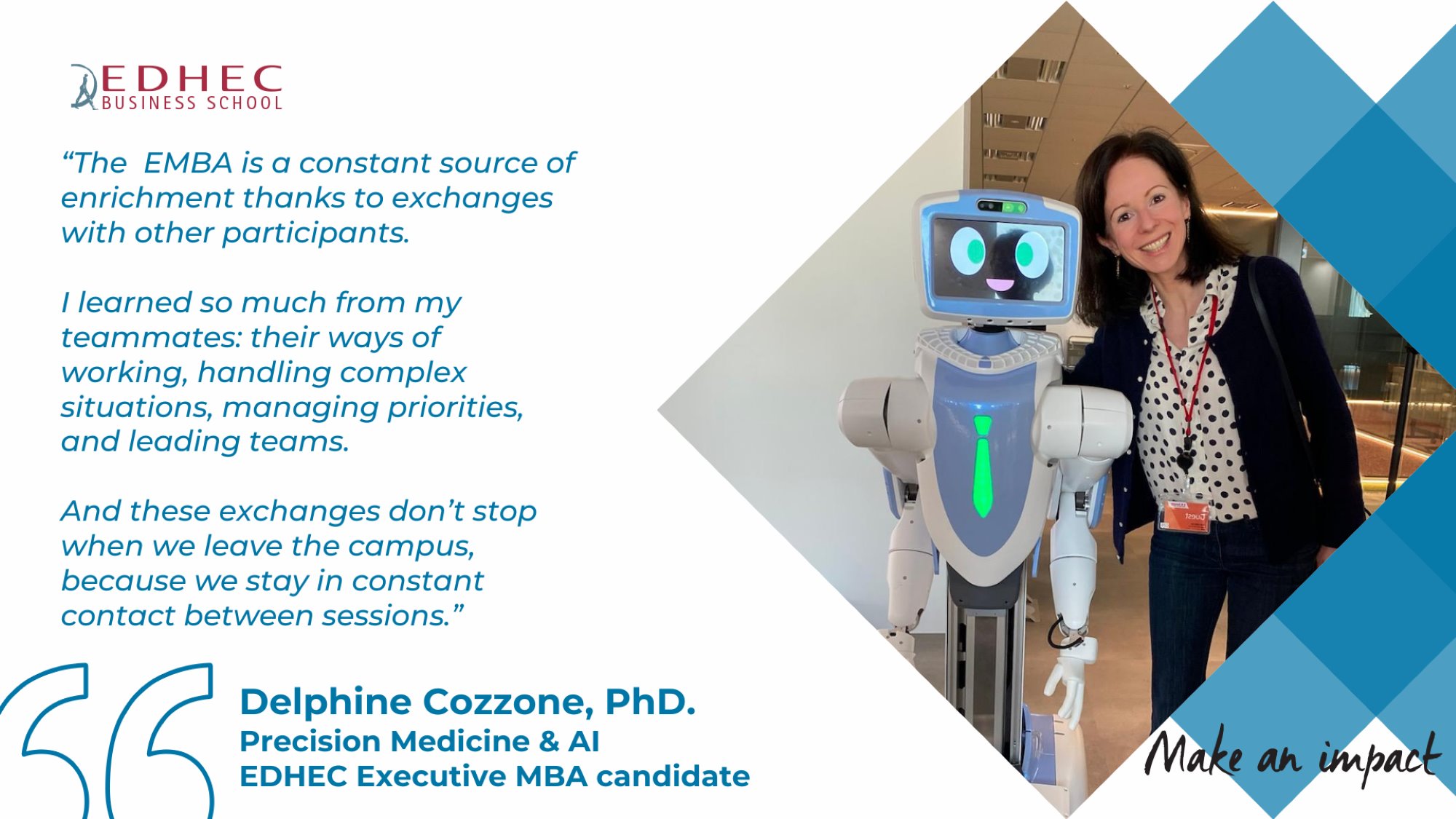 Delphine Cozzone EDHEC EMBA quote